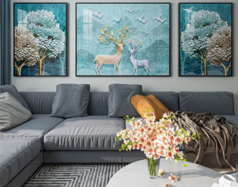 客厅沙发背景墙装饰画现代轻奢2023新款北...