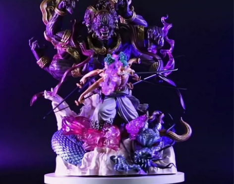 打老虎 海贼王九刀流鬼气阿修罗索隆场景雕像...