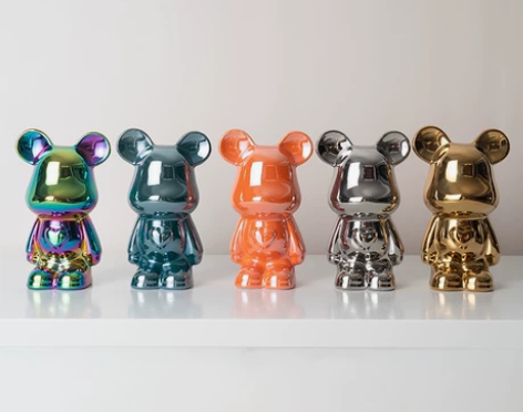 暴力熊存钱罐客厅电视柜轻奢高档陶瓷公仔酒柜...