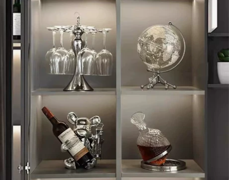 酒柜摆件 酒柜酒架轻奢高档红装饰品客厅家居...