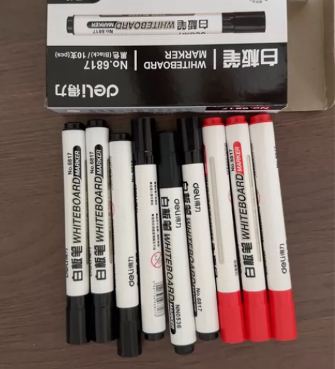 得力 大头笔记号笔得力白板笔6817黑...