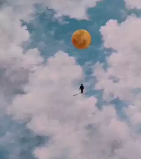 【丙烯·云端】纯手绘油画装饰画挂画包邮古风...