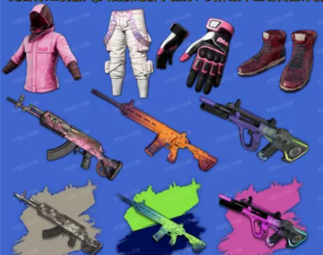 PUBG绝地求生异色成长武器悲喜套装小红鞋...