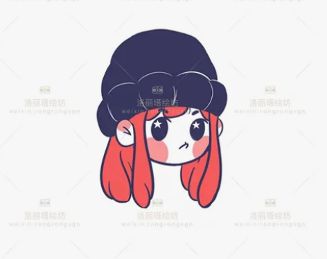 q版卡通头像绘制可爱简约手绘头像定制徽章画...