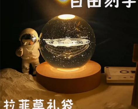 DIY生日礼物女闺蜜儿童小夜灯水晶球新年礼...