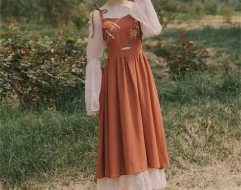 复古文艺民族风高腰绣花改良式旗袍连衣裙夏天...