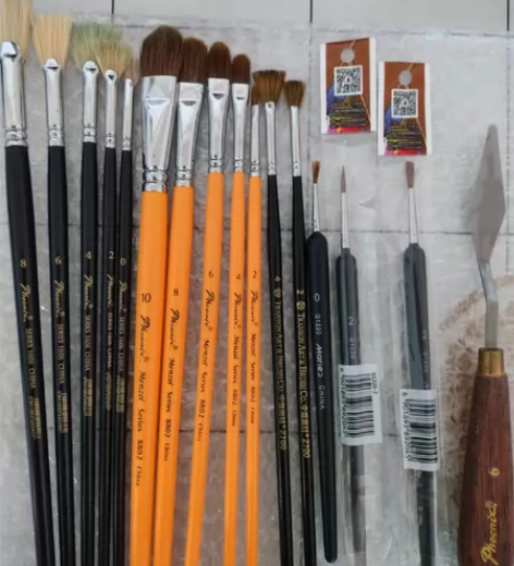 初学者水粉工具调色盘猪鬃狼毫水粉画笔套装 ...