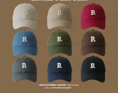 帽子字母鸭舌帽男韩版百搭弯檐棉软顶遮阳帽时...