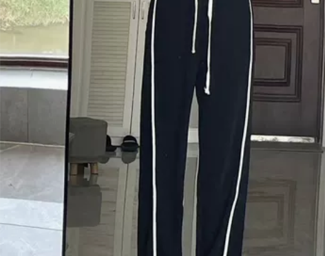 夏季薄款休闲修容裤女大码胖mm高腰显瘦抽绳...