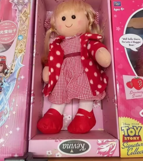 出口欧美复古乡村娃娃仿真头发豆豆眼布艺娃娃...