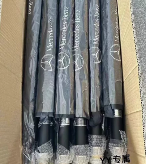 伞 汽车展结束没送完的奔驰汽车雨伞，全自动...