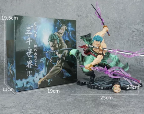 三千世界索隆动漫海贼王手办阿修罗三流刀战斗...