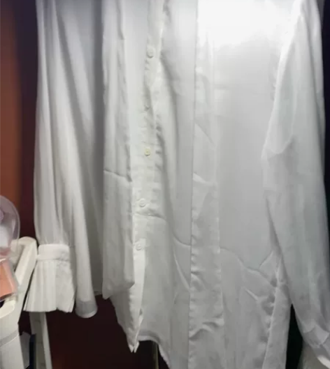 ?Mico 超仙的风琴袖衬衫春秋气质飘带白...