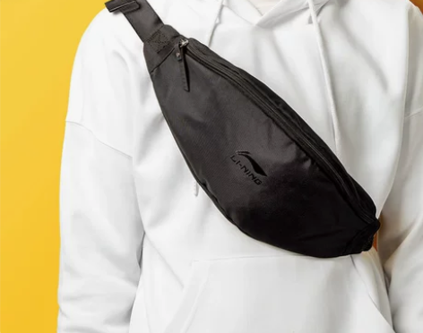 李宁腰包斜挎包男运动跑步健身手机腰包大容量...