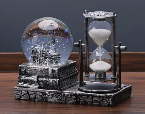 ?水晶球 水晶球装饰品复古沙漏计时器创意摆...