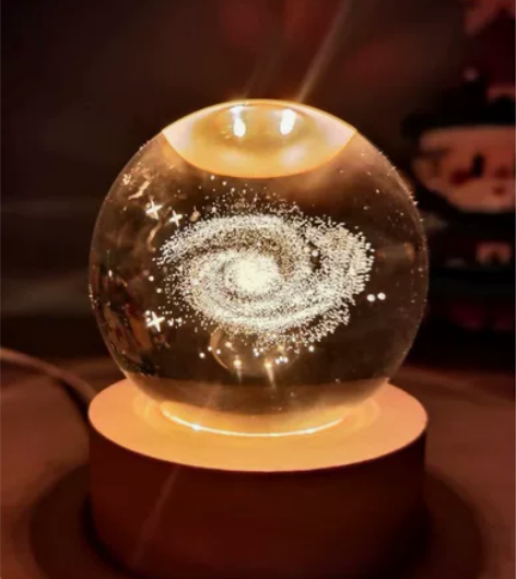 #水晶球水晶球小夜灯床头台灯卧室睡眠灯创意...