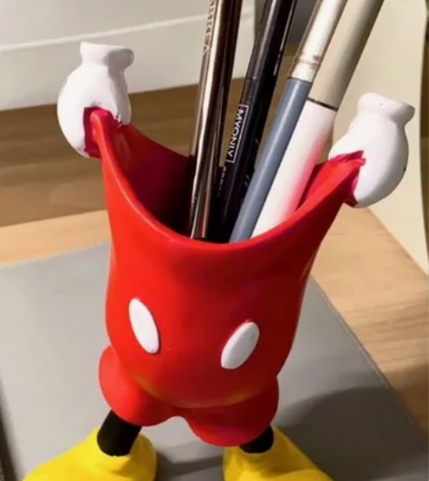 米奇提裤子牙刷座托笔筒收纳可爱化妆刷摆件礼...