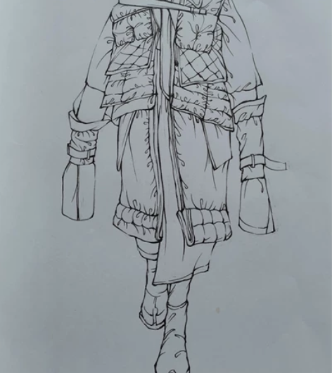 A4纸精致服装设计线稿，单一张20，现十张...