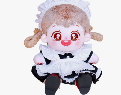 现货棉花娃娃20cm娃衣女仆装咖啡馆制服公...