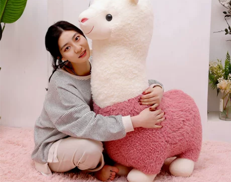 2023网红爆款抱枕羊驼毛绒玩具女生睡觉专...