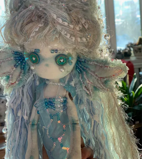 直拍价 鬼娃娃手工缝制的人鱼公主 内有骨架...