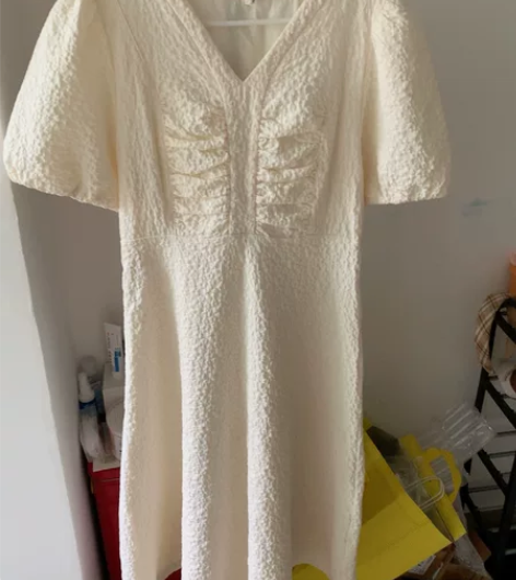 纯欲小清新文艺风长裙 超级漂亮的鹅蛋黄色 ...