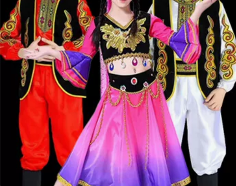 儿童新疆舞蹈服男童哈萨克族幼儿少数民族回族...