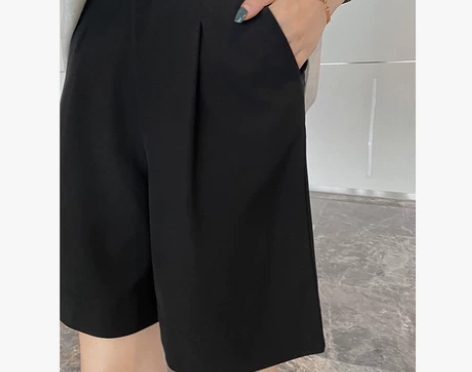 【狂欢价】五分西装短裤女秋毛呢宽松薄款高腰...