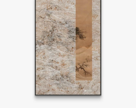 新中式浮雕装饰画禅意山水松树大气客厅玄关书...