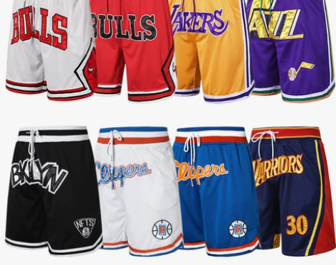 刺绣篮球裤男女嘻哈宽松街头篮球短裤五分裤休...