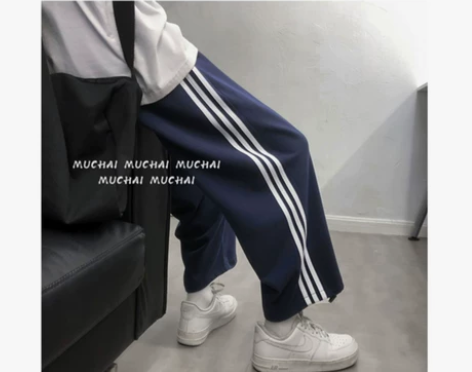 夏季运动裤子女宽松直筒黑色薄款韩版显瘦百搭...