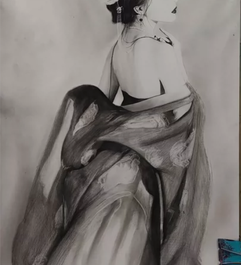 纯手绘画作，接漫画，素描，黑白线描画 （可...
