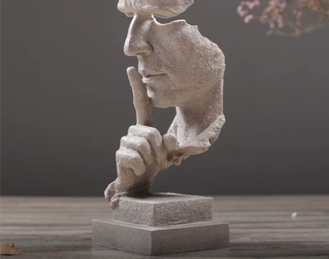 【狂欢价】简约现代创意沉默是金工艺品摆件北...