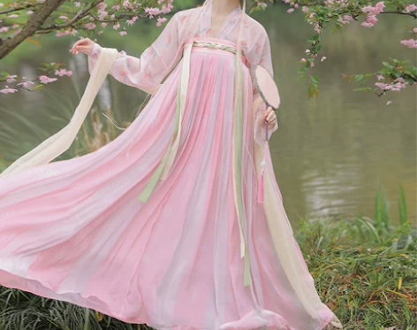 ?妃亦坊原创汉服女【桃小柒】唐制齐胸襦裙印...