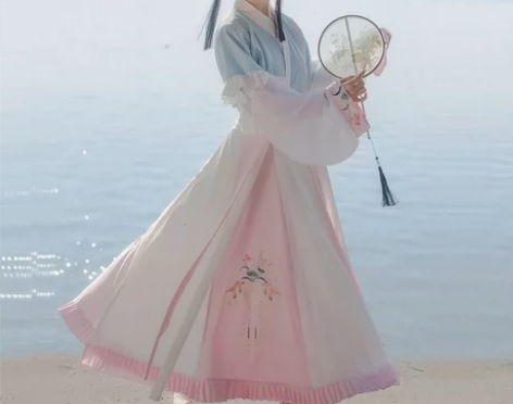 云芳晴46浮藻清原创汉服女晋制魏晋 粉色 ...