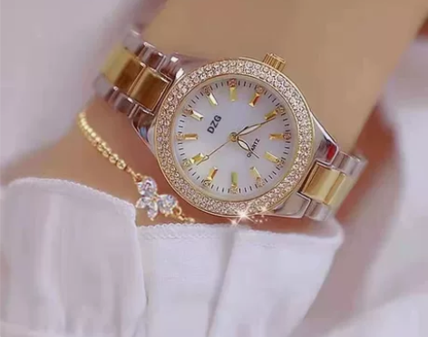 富二代送的瑞士正品名表飞亚达款满钻手表女奢...