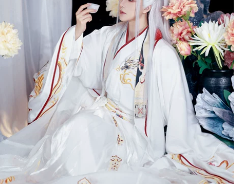 序绘原创 无双 白色男女款汉服重工刺绣一片...