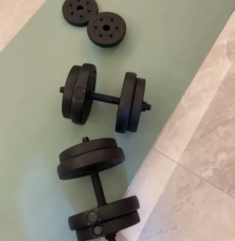 朗威哑铃男士健身器材家用一对杠铃可练调节重...