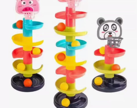 益智趣味轨道滑球塔0-3岁滚滚球叠叠转转乐...