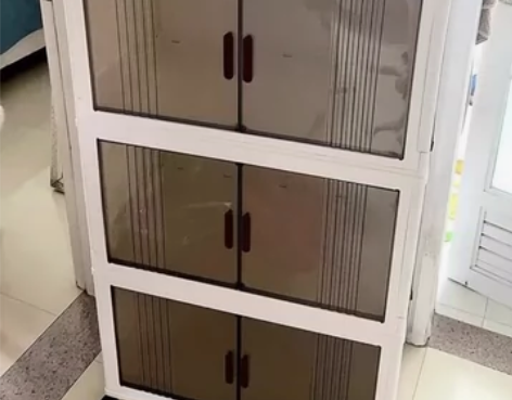 【全新包邮】收纳柜可折叠加厚带轮收纳箱双开...