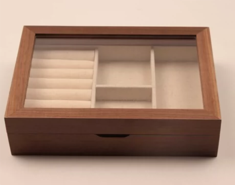 实木首饰盒复古收纳盒手饰品首饰盒耳环戒指收...