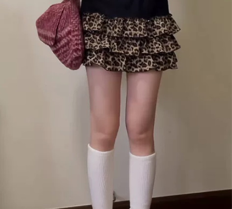 豹纹短裙蛋糕裙蓬蓬裙 全新 一共三种颜色（...