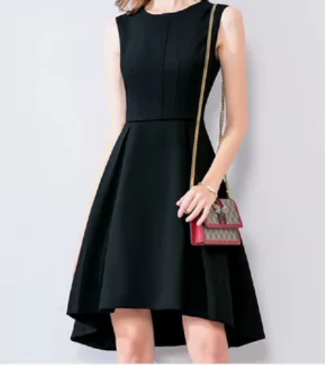 晚白时尚燕尾A字女裙，前片短后片长，妥妥的...