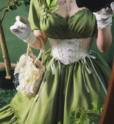 标价为裙子+南笙阁腰封 牛油果绿【暮光密语...