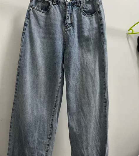 浅色夏季微喇高腰牛仔裤时尚创意neb+gi...