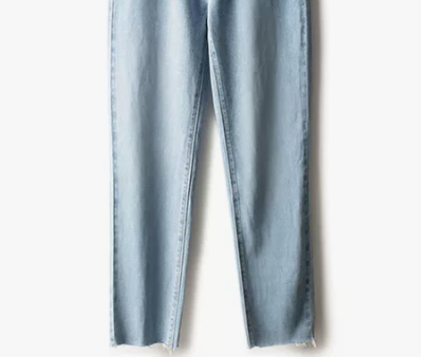 七分牛仔裤，上宽下窄显腿瘦 去年夏天买的 ...