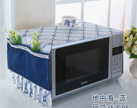 布艺美的格兰仕微波炉罩子盖布烤箱套防油防尘...