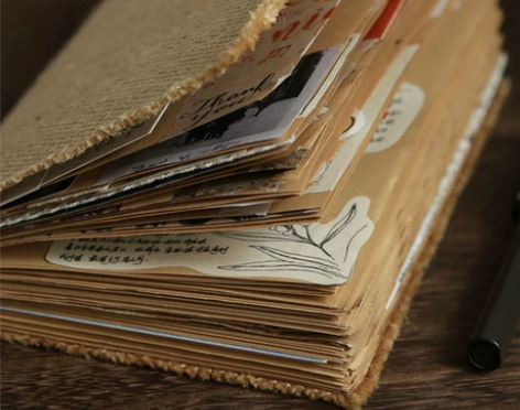 拙木 麻布毛边本空白手账复古风牛皮纸粗麻手...