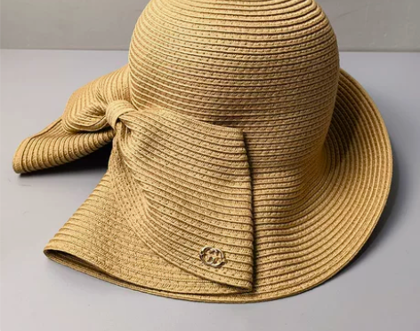 (出口货-大蝴蝶结草帽）夏季新款时尚开叉防...