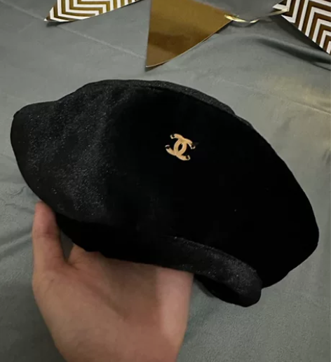 秋冬新款小香丝绒贝雷帽子女时尚网红圆脸百搭...